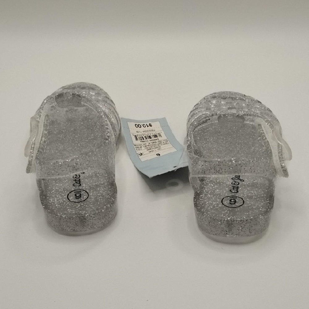 Cat & Jack Glitter Jelly Sandals - Silver - Picture 3 of 6